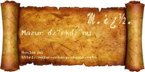 Mazur Örkény névjegykártya